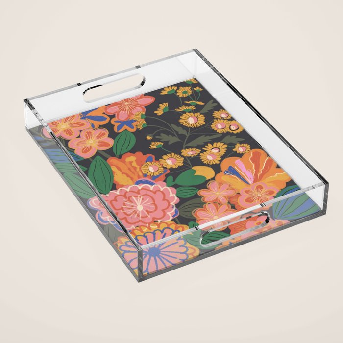 Midnight blossom Acrylic Tray Gallery Image 1