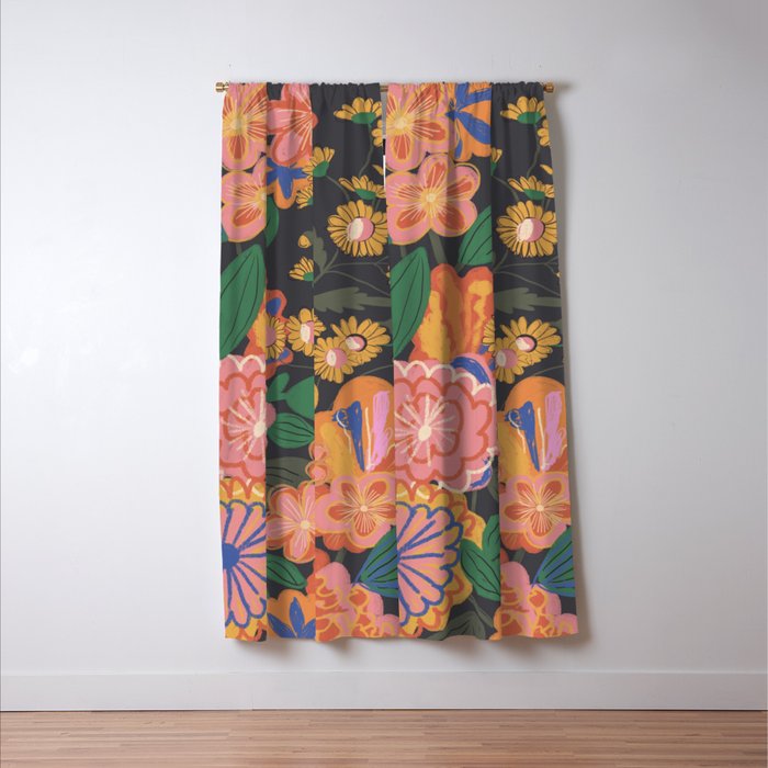 Midnight blossom Window Curtain Gallery Image 3