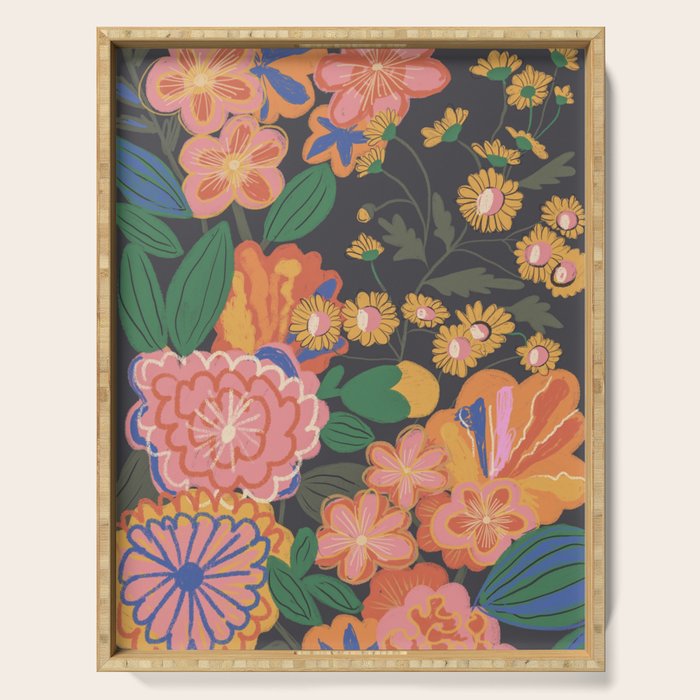 Midnight blossom Serving Tray Gallery Image 1
