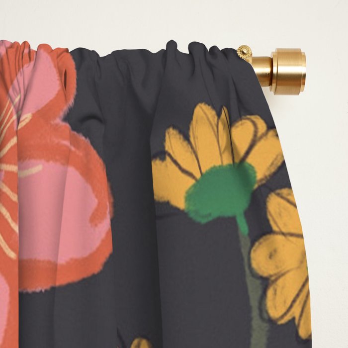 Midnight blossom Window Curtain Gallery Image 2