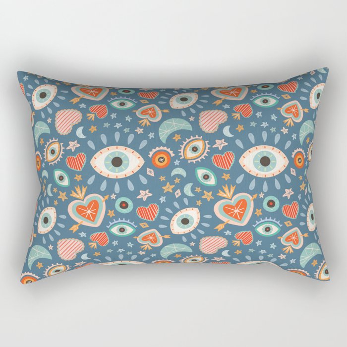 Written in the Stars | Milagros Hearts & Stars Rectangular Pillow Gallery Image 1