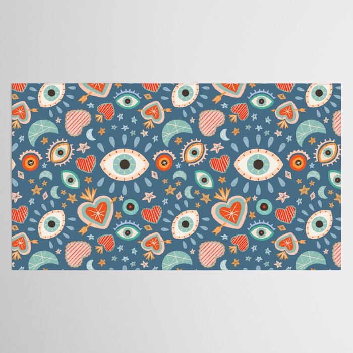 Written in the Stars | Milagros Hearts & Stars Tablecloth Gallery Image 2