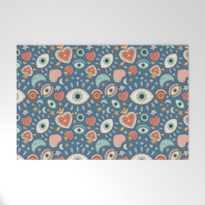 Written in the Stars | Milagros Hearts & Stars Welcome Mat Gallery Image 1
