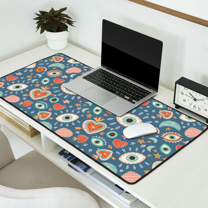 Written in the Stars | Milagros Hearts & Stars Desk Mat Gallery Image 2