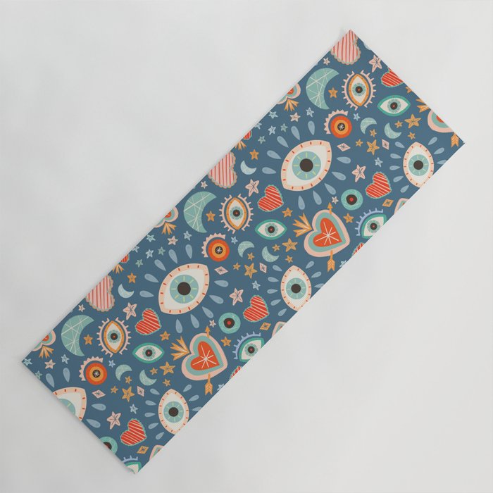 Written in the Stars | Milagros Hearts & Stars Yoga Mat Gallery Image 1