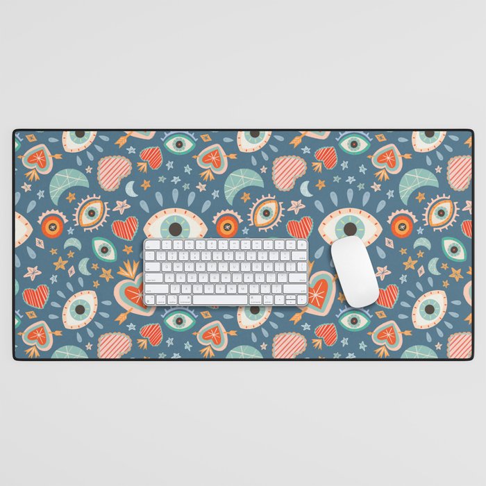 Written in the Stars | Milagros Hearts & Stars Desk Mat Gallery Image 1