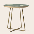 Mid Century Modern Geometric 126 in Forest Green Shades (Rainbow and Sun Abstraction) Side Table Gallery Image 1