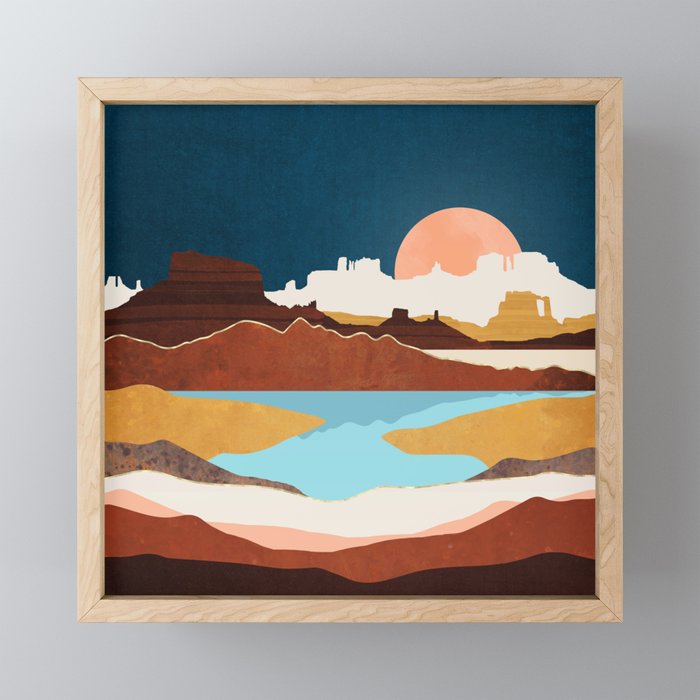 Desert Moon Lake Mini Art Print Gallery Image 1