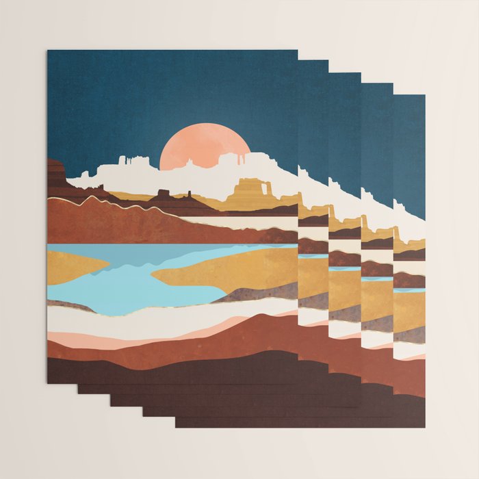 Desert Moon Lake Wrapping Paper Gallery Image 3