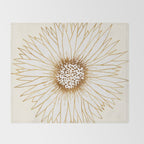 Gold Sunflower Drawing Throw Blanket Gallery Image 2