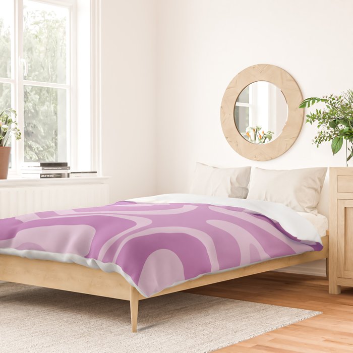 Liquid Swirl Abstract Pattern in Muted Violet Light Purple Duvet Cover Gallery Image 2