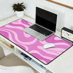 Liquid Swirl Abstract Pattern in Muted Violet Light Purple Desk Mat Gallery Image 2