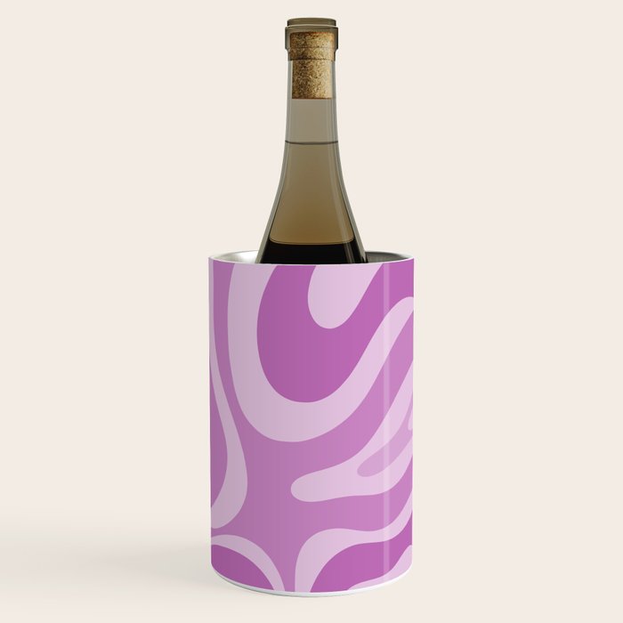 Liquid Swirl Abstract Pattern in Muted Violet Light Purple Wine Chiller Gallery Image 3