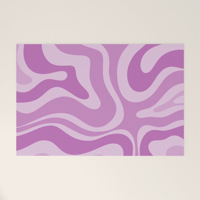 Liquid Swirl Abstract Pattern in Muted Violet Light Purple Welcome Mat Gallery Image 1