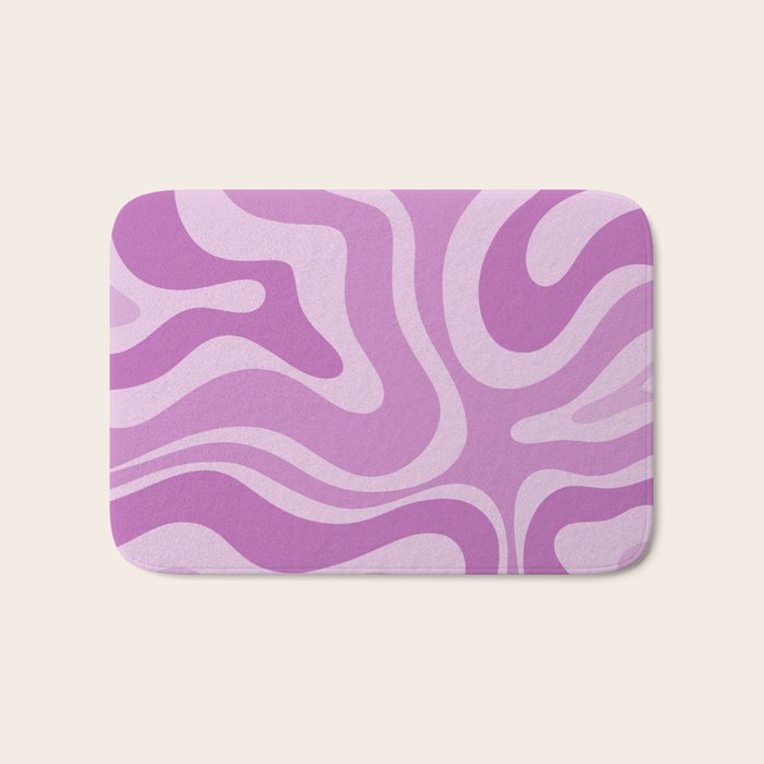 Liquid Swirl Abstract Pattern in Muted Violet Light Purple Bath Mat Gallery Image 1