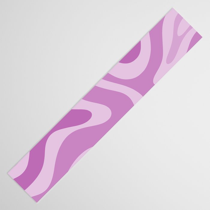 Liquid Swirl Abstract Pattern in Muted Violet Light Purple Table Runner Gallery Image 3