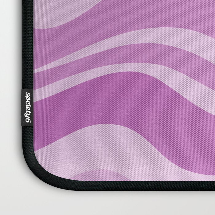 Liquid Swirl Abstract Pattern in Muted Violet Light Purple Laptop Sleeve Gallery Image 3