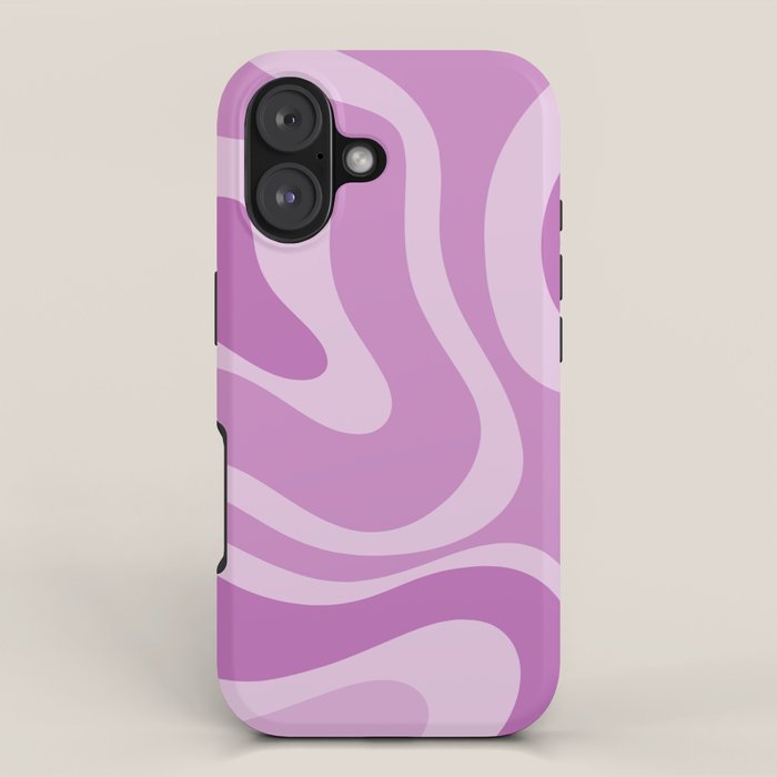 Liquid Swirl Abstract Pattern in Muted Violet Light Purple iPhone Case Gallery Image 1