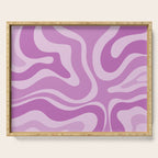 Liquid Swirl Abstract Pattern in Muted Violet Light Purple Serving Tray Gallery Image 1