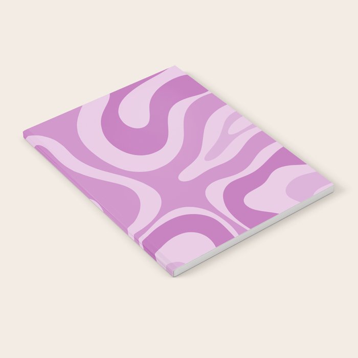 Liquid Swirl Abstract Pattern in Muted Violet Light Purple Notebook Gallery Image 2
