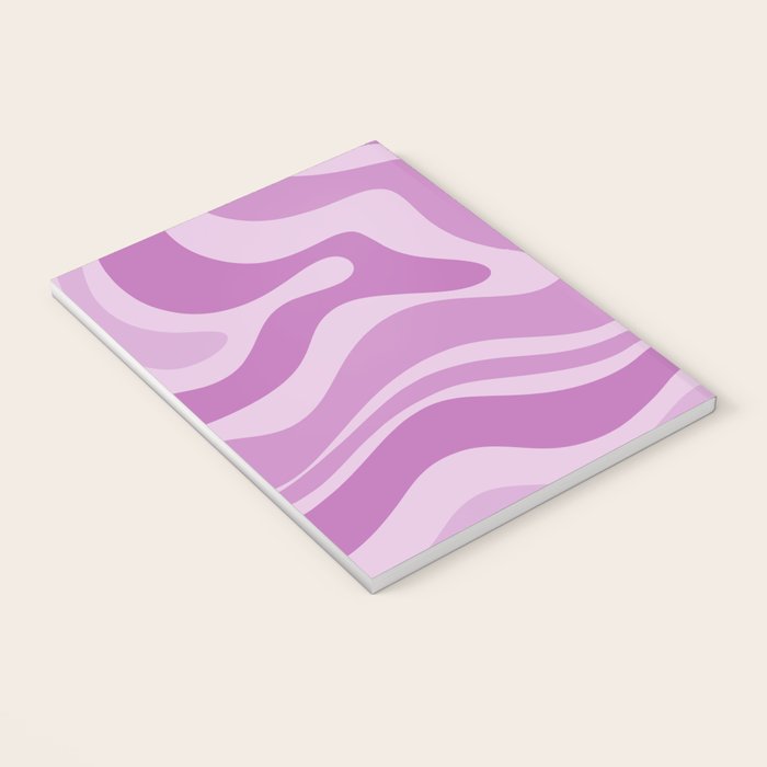 Liquid Swirl Abstract Pattern in Muted Violet Light Purple Notebook Gallery Image 3