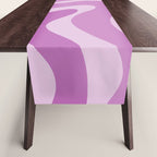 Liquid Swirl Abstract Pattern in Muted Violet Light Purple Table Runner Gallery Image 1