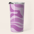 Liquid Swirl Abstract Pattern in Muted Violet Light Purple Travel Mug Gallery Image 3