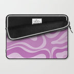 Liquid Swirl Abstract Pattern in Muted Violet Light Purple Laptop Sleeve Gallery Image 2