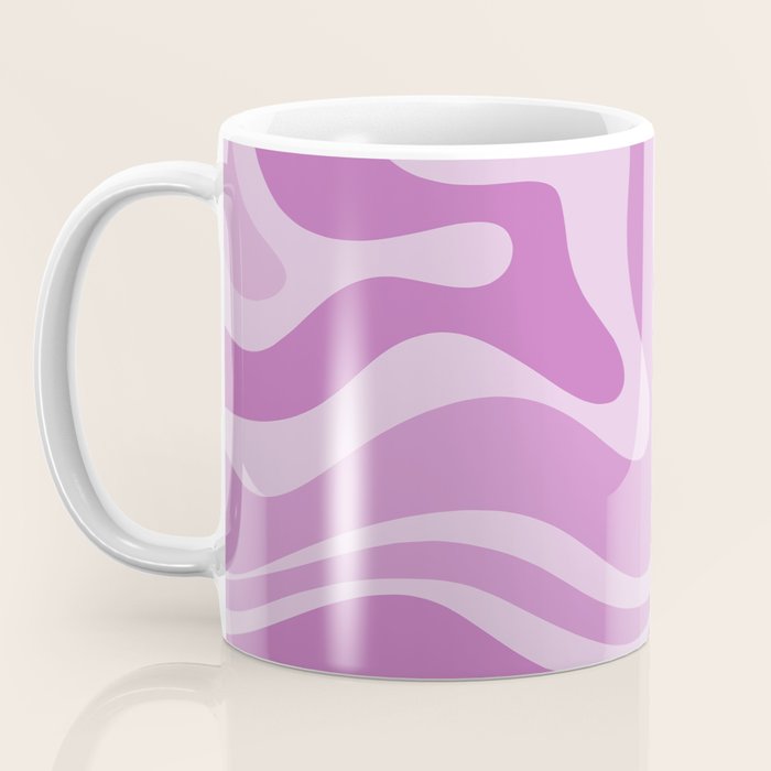 Liquid Swirl Abstract Pattern in Muted Violet Light Purple Coffee Mug Gallery Image 3
