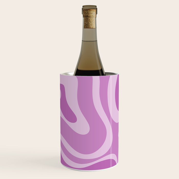 Liquid Swirl Abstract Pattern in Muted Violet Light Purple Wine Chiller Gallery Image 1