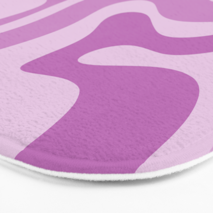 Liquid Swirl Abstract Pattern in Muted Violet Light Purple Bath Mat Gallery Image 3