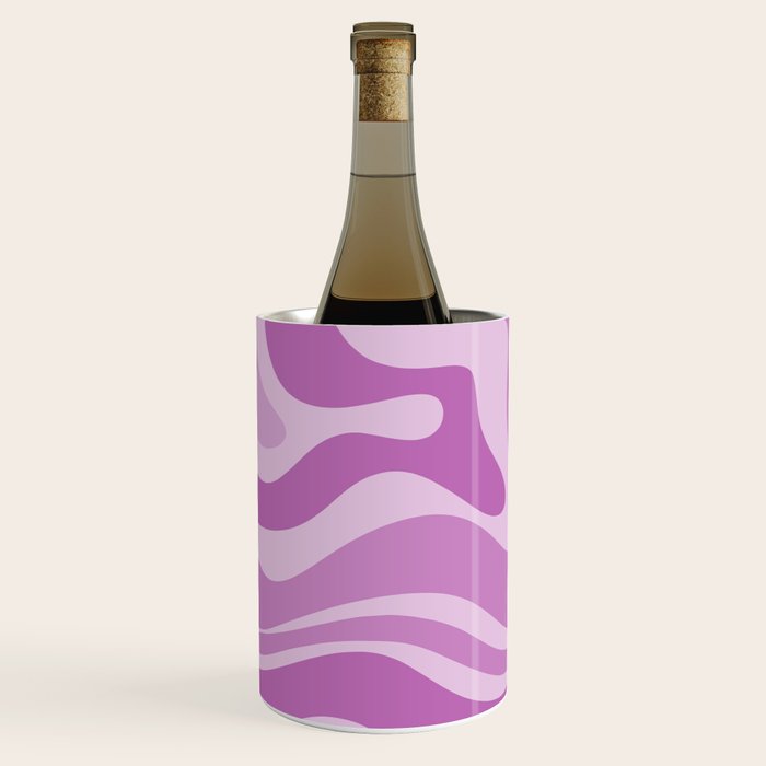 Liquid Swirl Abstract Pattern in Muted Violet Light Purple Wine Chiller Gallery Image 2