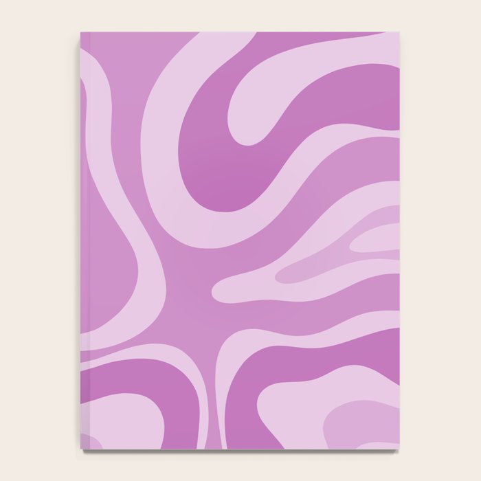 Liquid Swirl Abstract Pattern in Muted Violet Light Purple Notebook Gallery Image 4
