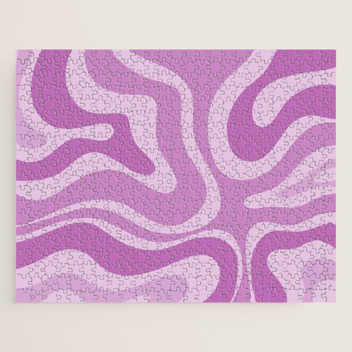 Liquid Swirl Abstract Pattern in Muted Violet Light Purple Jigsaw Puzzle Gallery Image 1
