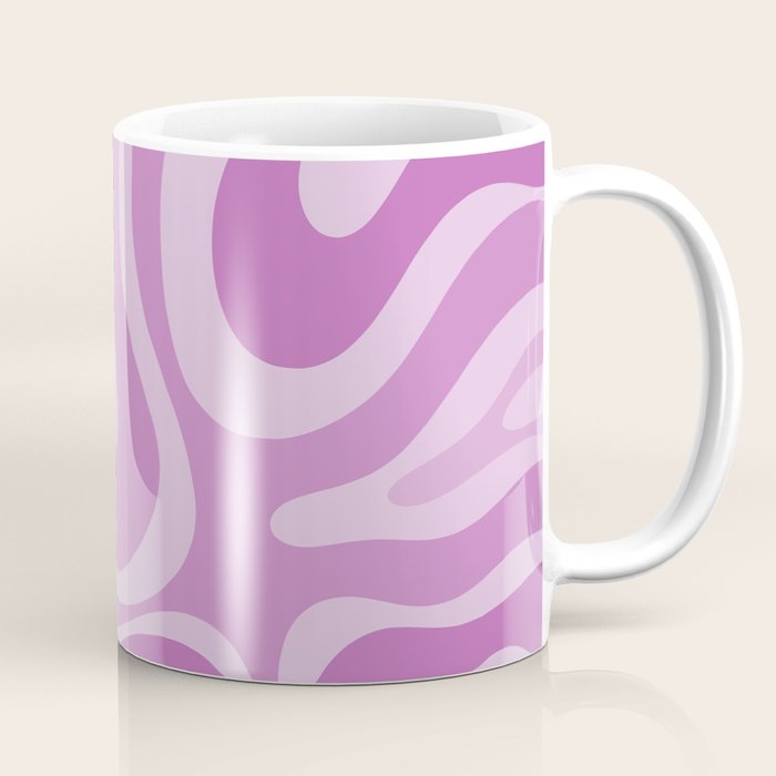 Liquid Swirl Abstract Pattern in Muted Violet Light Purple Coffee Mug Gallery Image 1