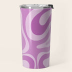 Liquid Swirl Abstract Pattern in Muted Violet Light Purple Travel Mug Gallery Image 2