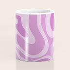 Liquid Swirl Abstract Pattern in Muted Violet Light Purple Coffee Mug Gallery Image 4