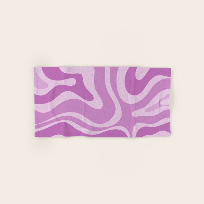 Liquid Swirl Abstract Pattern in Muted Violet Light Purple Bath Towel Gallery Image 1