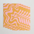 Retro Liquid Swirl Abstract Pattern Pink and Mustard Marigold Wrapping Paper Gallery Image 3