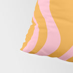 Retro Liquid Swirl Abstract Pattern Pink and Mustard Marigold Pillow Sham Gallery Image 4