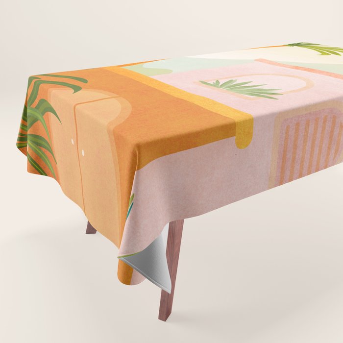 Tropical Mountain Village Landscape Tablecloth Gallery Image 1