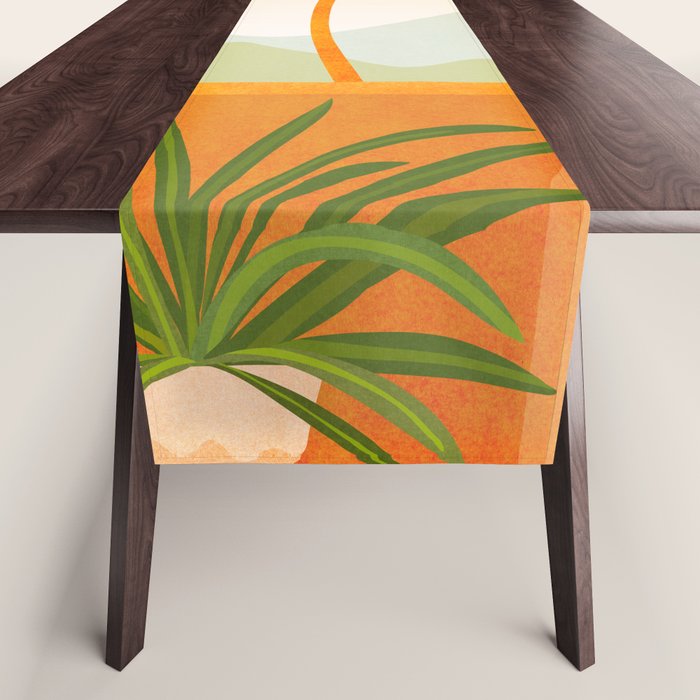Tropical Mountain Village Landscape Table Runner Gallery Image 1