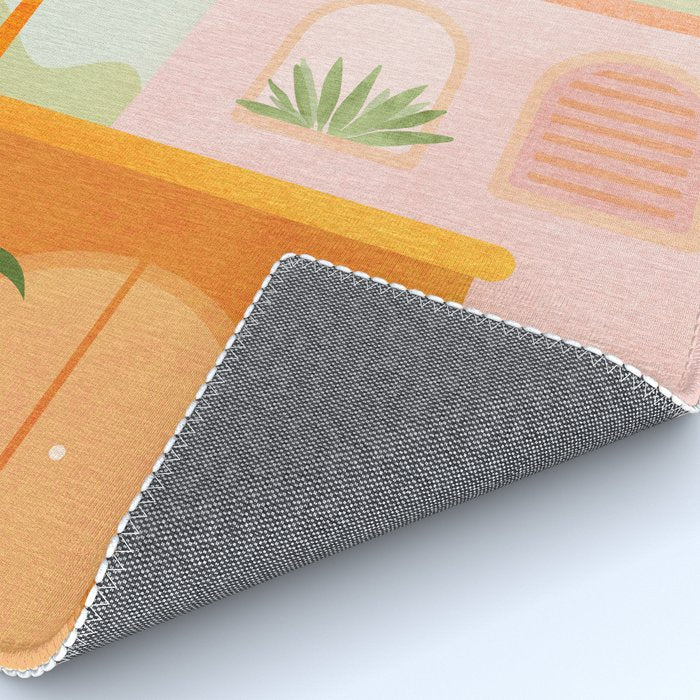 Tropical Mountain Village Landscape Rug Gallery Image 4