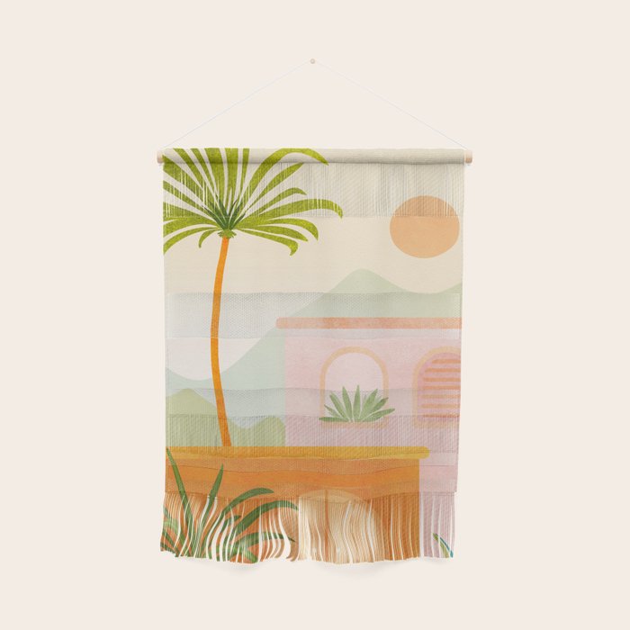 Tropical Mountain Village Landscape Wall Hanging Gallery Image 1