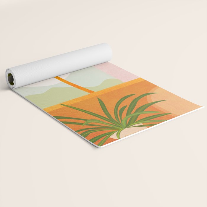 Tropical Mountain Village Landscape Yoga Mat Gallery Image 2
