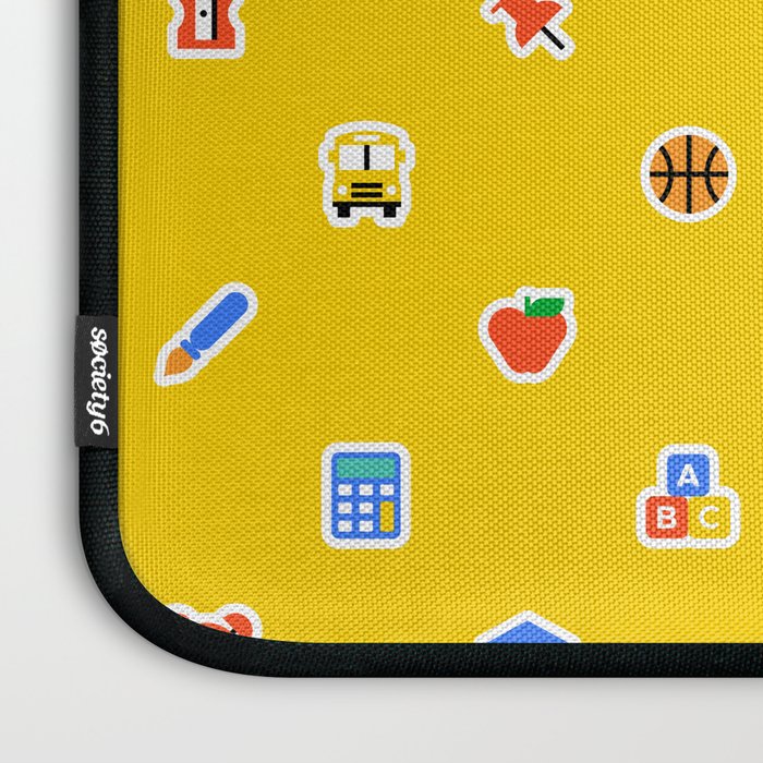 Colorful back to school sticker icon pattern Laptop Sleeve Gallery Image 3