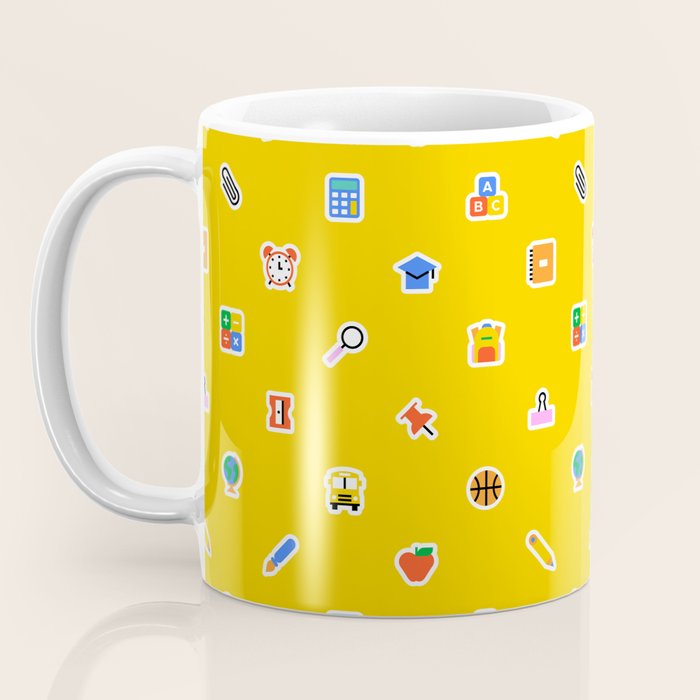 Colorful back to school sticker icon pattern Coffee Mug Gallery Image 3