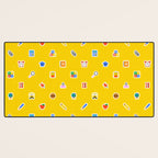 Colorful back to school sticker icon pattern Desk Mat Gallery Image 3