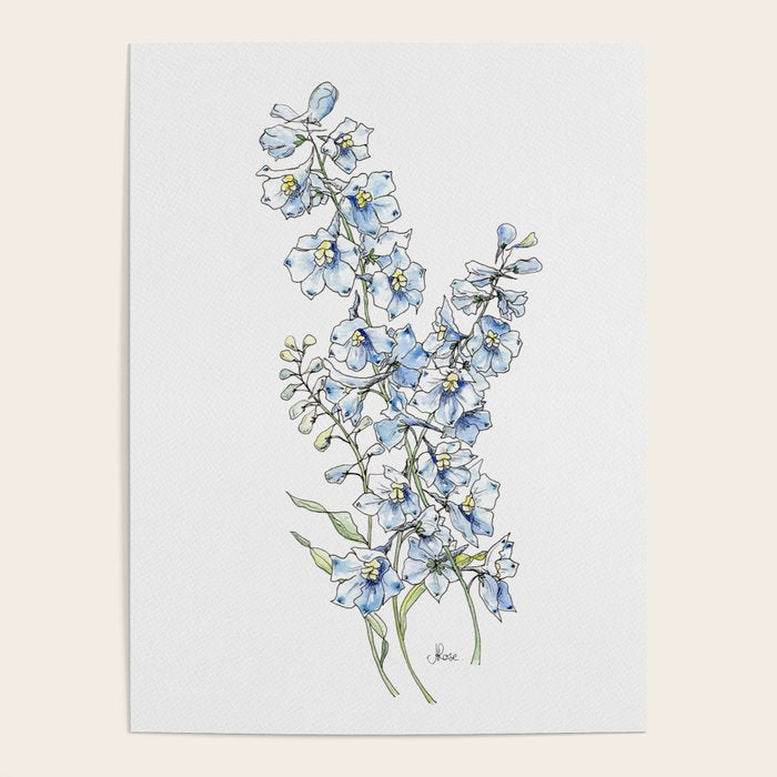 Blue Delphinium Flowers Poster Gallery Image 4