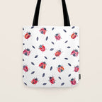 Lucky Ladybugs & Black Leaves Tote Bag Gallery Image 1